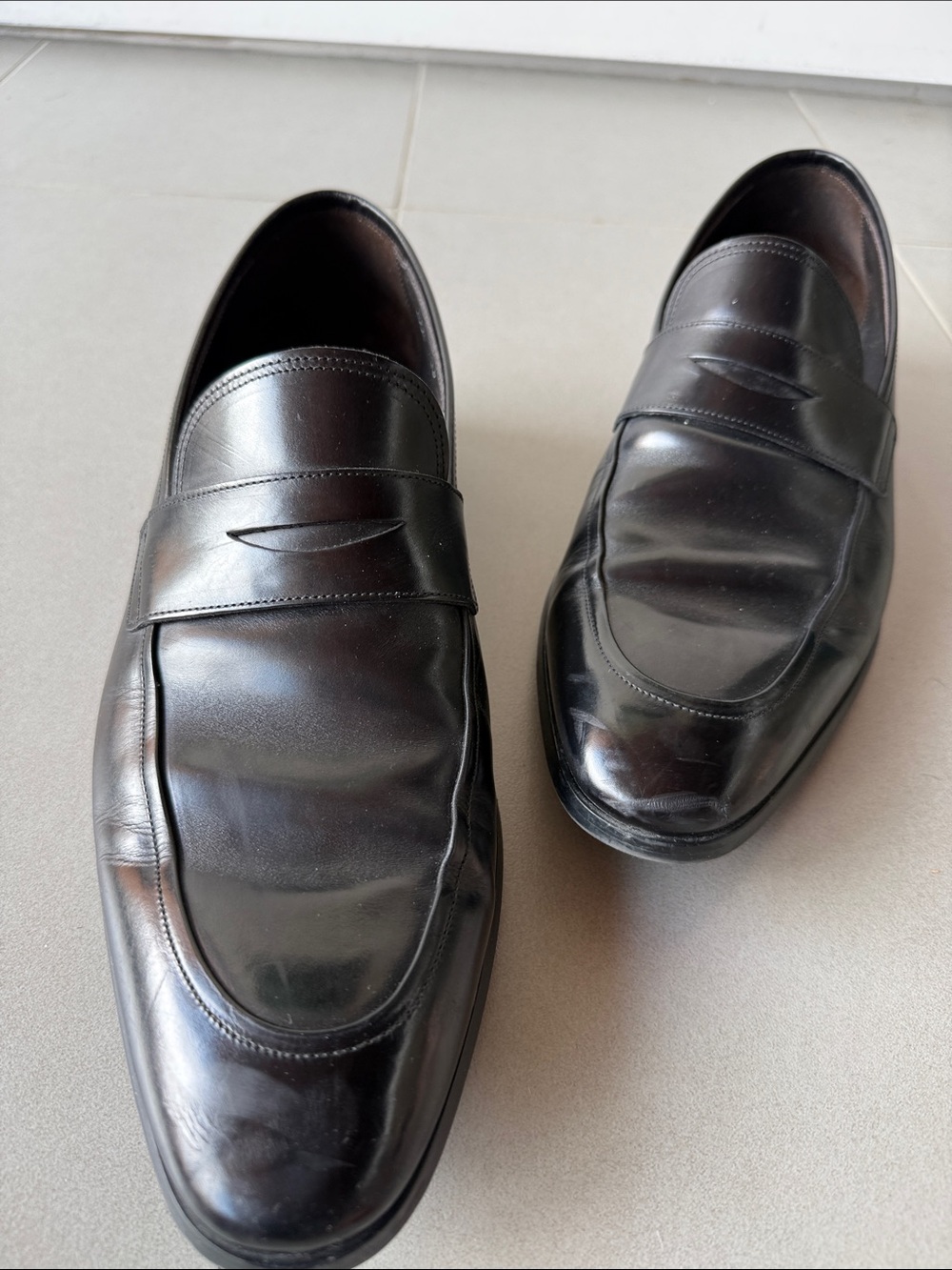 To Boot Black Leather Penny Loafers with Classic Strap - Picture 5 of 8